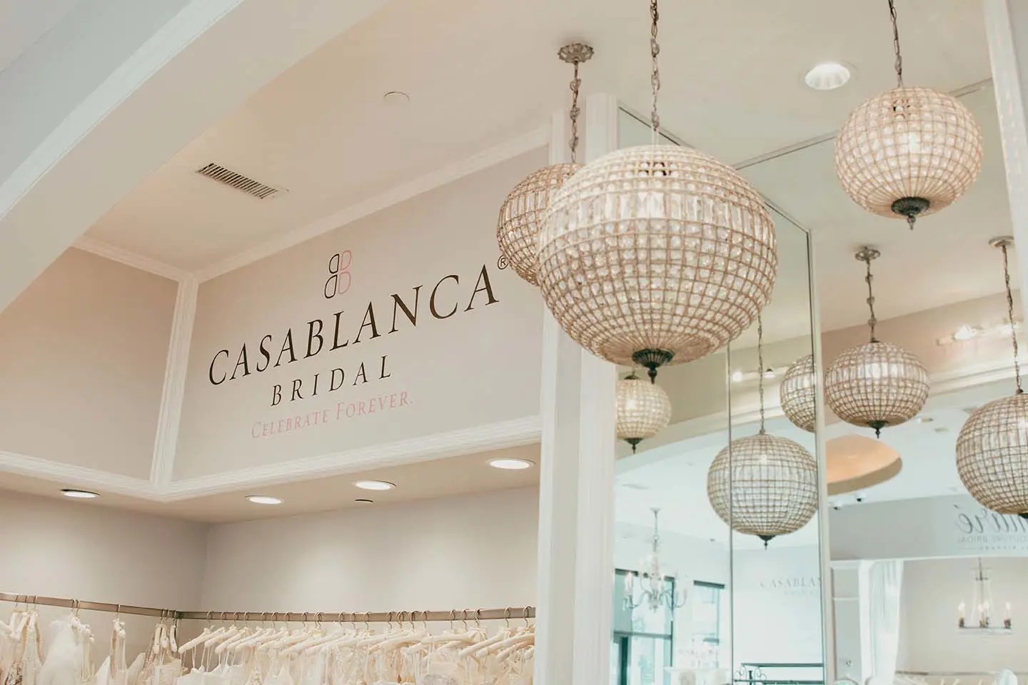 CASABLANCA BRIDAL logo at the store wall