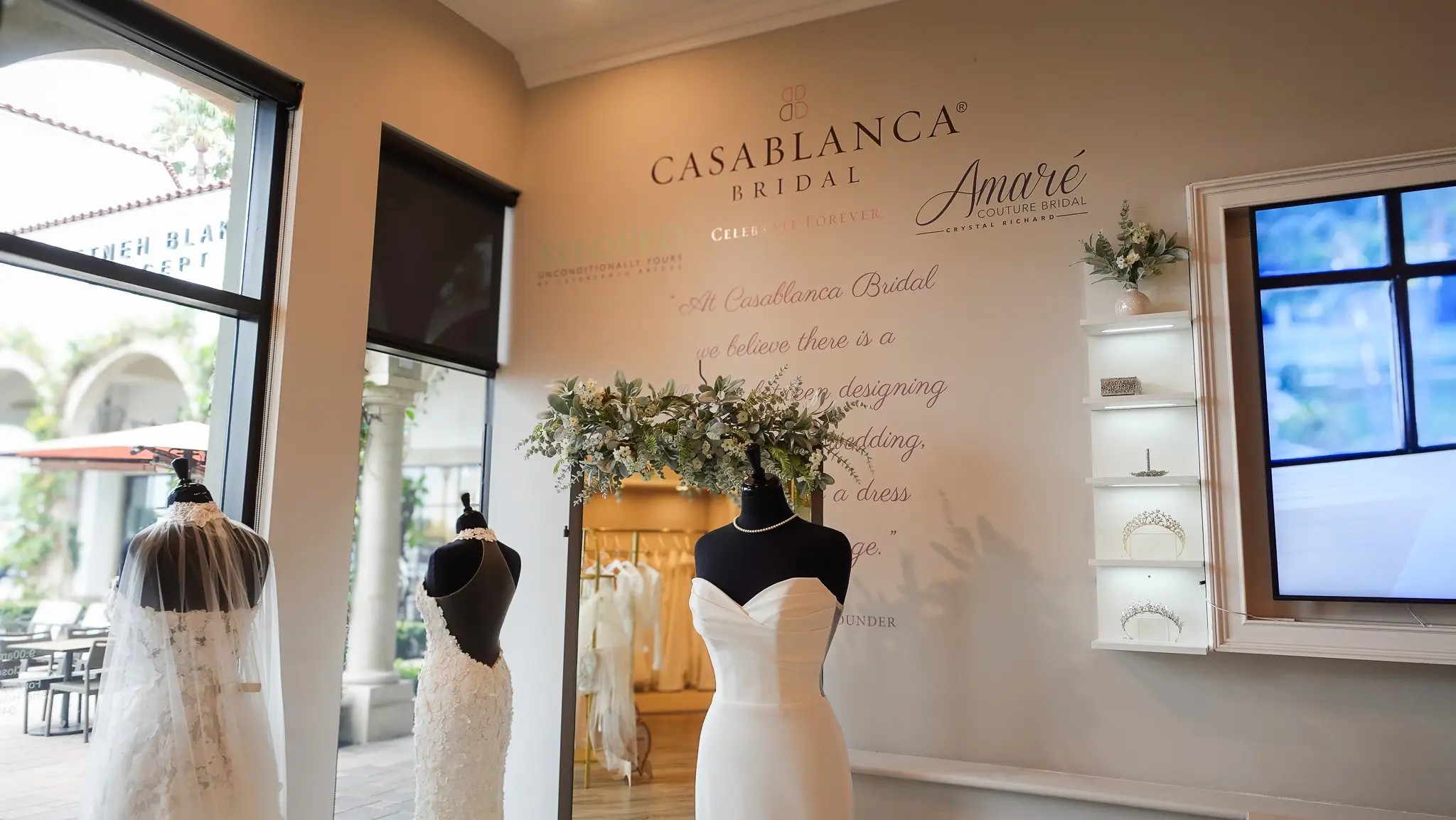 CASABLANCA BRIDAL logo at the store wall