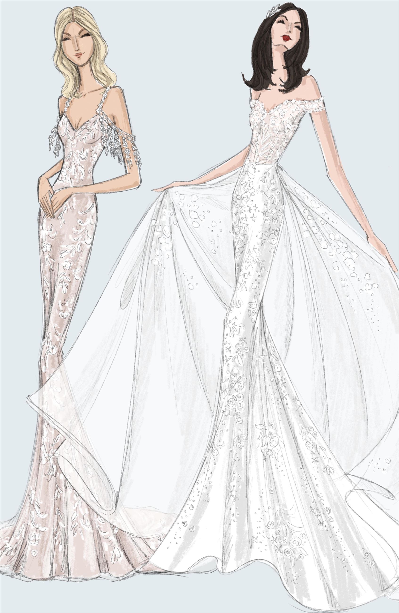 Wedding dresses sketches