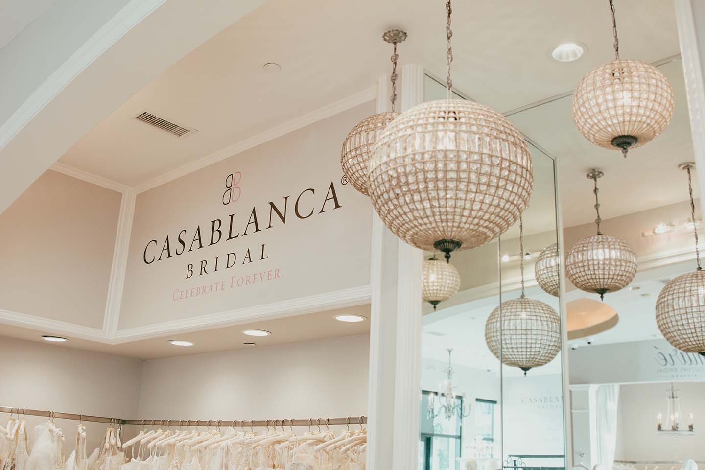 CASABLANCA BRIDAL logo at the store wall