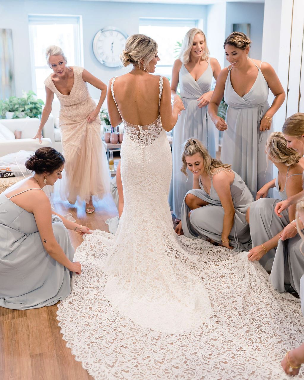 Image of Casablanca Bridal Flagship Real Bride and bridesmaids