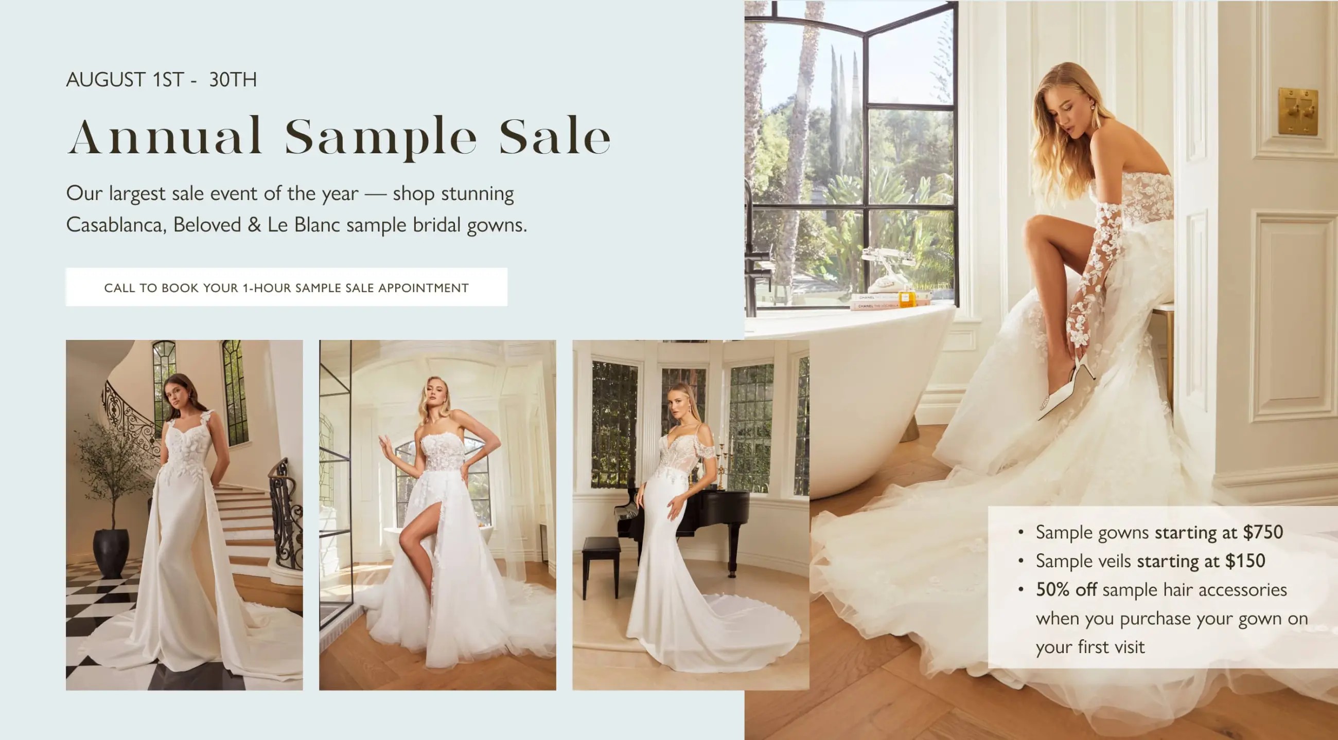 Annual Sample Sale event desktop banner
