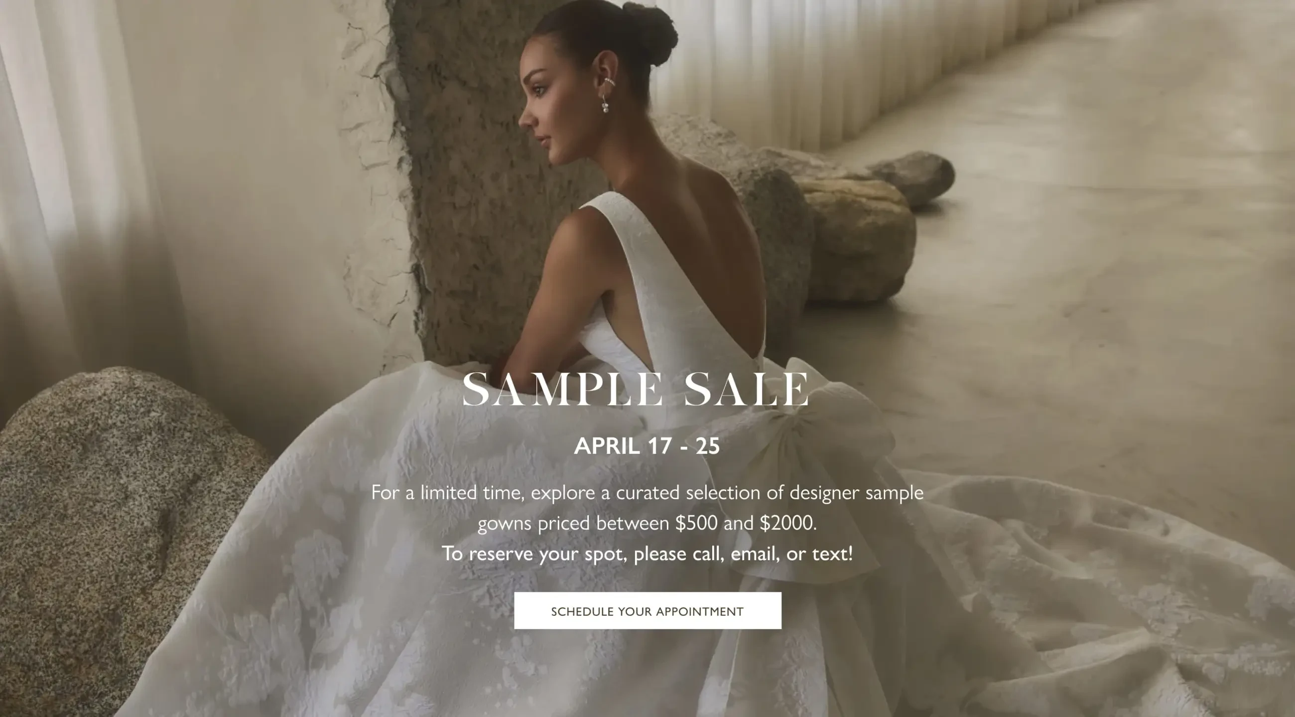 Sample Sale desktop banner